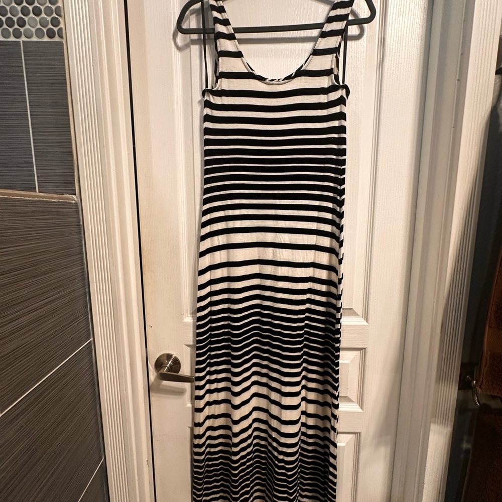 Striped Black and White Maxi Dress